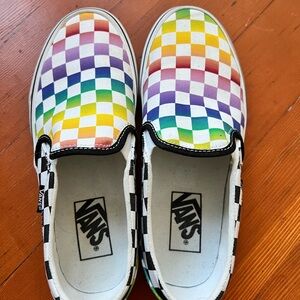 RARE! Vans Red and Orange Slip-On Sneakers Classic Style